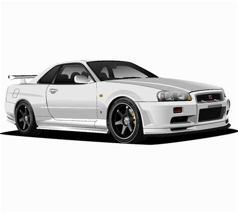 Nissan Skyline Gtr R34 Sports Car Digital Art Png File Etsy