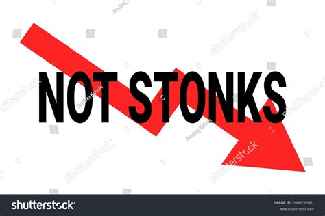 Inscription Not Stonks Red Arrow Pointing Stock Vector Royalty Free