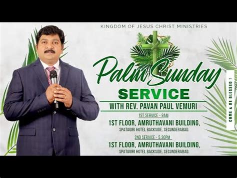 Kjcm Palm Sunday Service O Nd April Rev Pavan Paul Vemuri