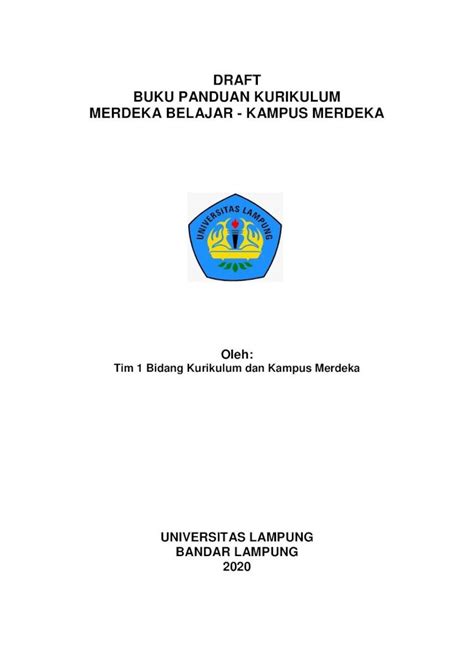 PDF DRAFT BUKU PANDUAN KURIKULUM MERDEKA BELAJAR Eng Unila Ac Id