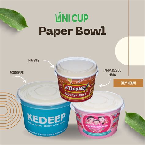 Jual Paper Rice Bowl Mangkok Kertas Dengan Tutup Foodgrade Tebal Tahan