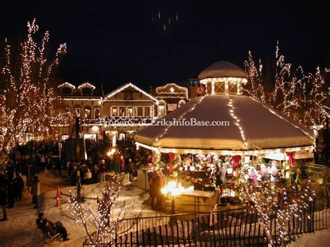 Leavenworth christmas tree lighting gazebo lights winter snow ...