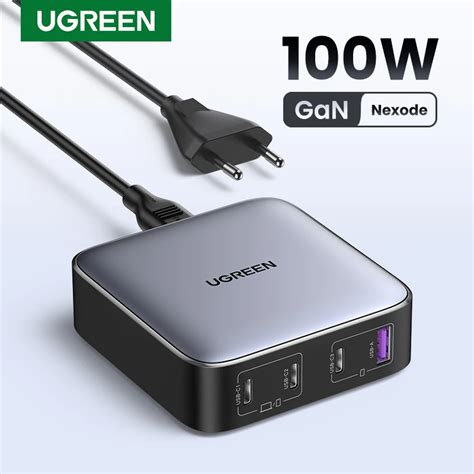 Ugreen 100w Carregador Gan Desktop Port Til Carregador R Pido 4 Em 1