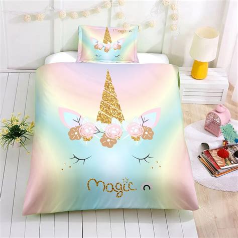 Twin Rainbow Unicorn Bedding Set Unicorn Bed Set Unicorn Bed In A Bag Unilovers