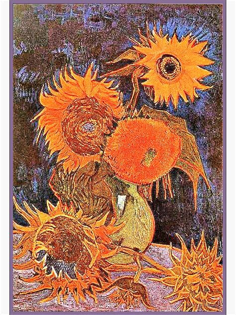 Still Life Vase With Five Sunflowers By Vincent Van Gogh Sticker For