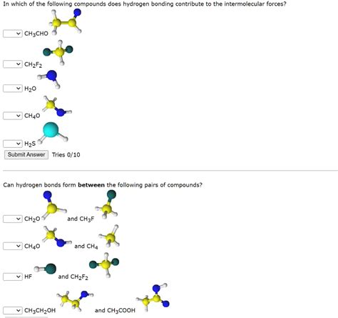 SOLVED In Which Of The Following Compounds Does Hydrogen Bonding