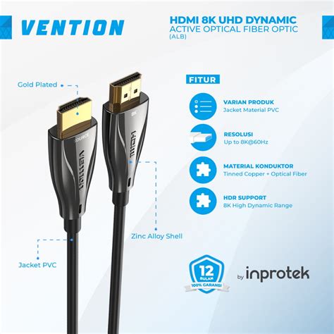 Jual Vention M Kabel Hdmi Active Optical Fiber Optic Cable K Uhd