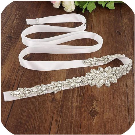 Cinturón De Boda Con Diamantes De Imitación De Plata Y Diamantes De