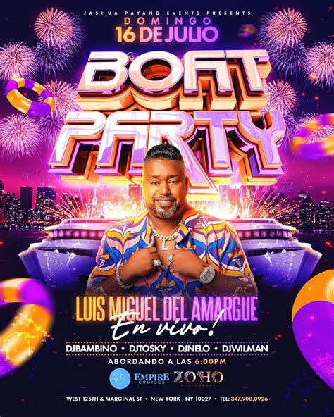 LUIS MIGUEL DEL AMARGUE BOAT PARTY Tickets BoletosExpress