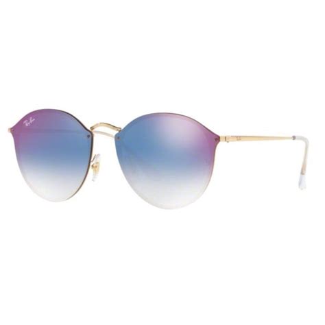 Oculos Sol Ray Ban Blaze Round Rb N X Mm Dourado Lente Azul