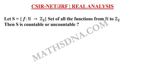 CSIR-NET/JRF | REAL ANALYSIS | COUNTABLE & UNCOUNTABLE. - YouTube 