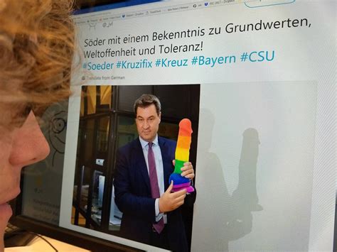 Söder und sein Regenbogen Dildo So lacht das Netz über den CSU Spitzenmann