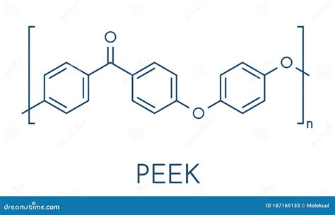 Polyether Ether Ketone PEEK Polymer, Chemical Structure. Skeletal ...