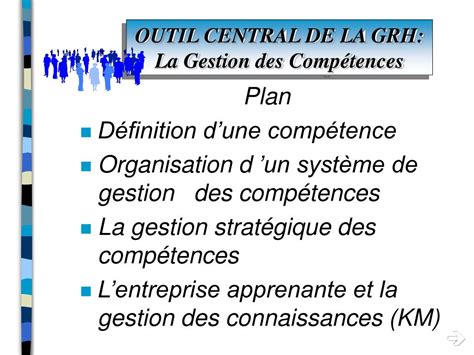 PPT OUTIL CENTRAL DE LA GRH La Gestion des Compétences PowerPoint