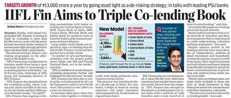 Iifl Finance Aims To Triple Co Lending Book Iifl Finance