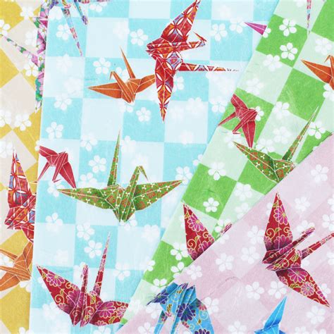 Japanisches Origami Papier A Orizuru Mit Kranich Motiv Zum Falten