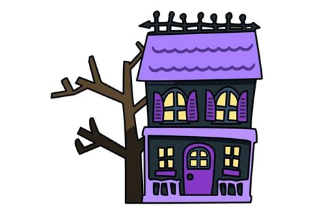 Haunted House Cartoon Drawing at PaintingValley.com | Explore ...