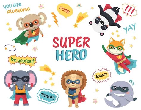 Premium Vector Superheroes Animals Banner