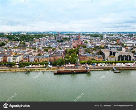 Mainz Old Town Aerial Panoramic View Mainz Capital Largest City — Stock ...