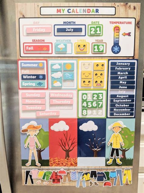 My First Daily Magnetic Learning Calendar For Kids Magnetic Etsy