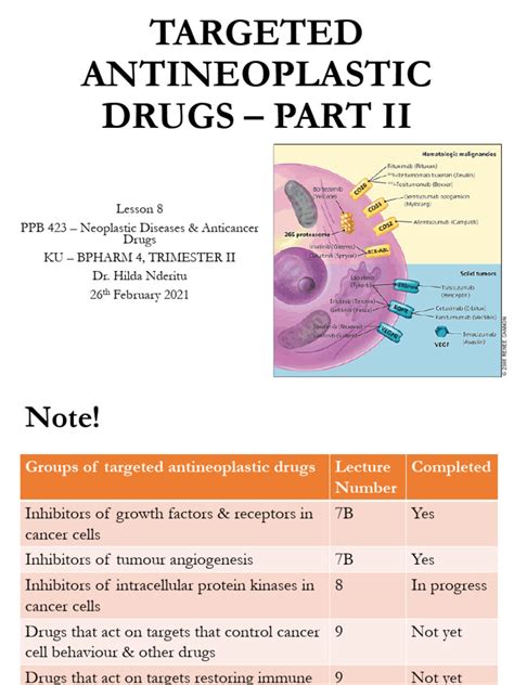 KU PPB 423 Lesson 8 - Targeted Antineoplastic Drugs - Part 2 | PDF ...