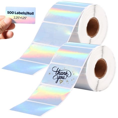 2 Rolls Thermal Holographic Stickers 2 25 1 25 Self Adhesive