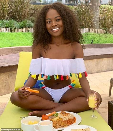 Shoppers Baffled By ASOS Bikini Model Pictured Tucking Into A Bizarre Plate Of Food Daily Mail