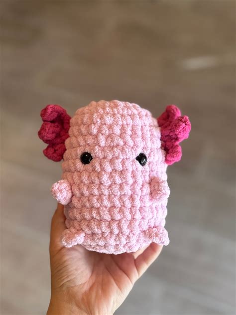 Axolotl Plushie Crochet Amigurumi Minecraft T Mini Etsy