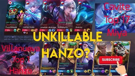 Villanueva Top 1 Hanzo Vs Cavite Top 17 Miya Unkillable Hanzo YouTube