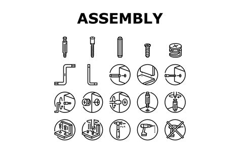 Assembly Furniture Instruction Icons Set Vector 2232090 Icons Design Bundles