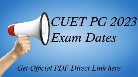 Cuet Pg Exam Date Announced Get Exam Schedule Official Pdf Link