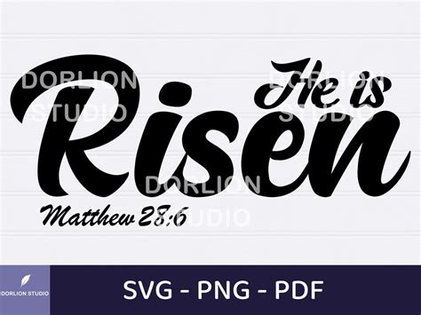 He Is Risen Svg Png Christian Easter Svg Easter Svg Happy Easter Svg