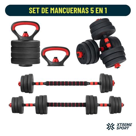 Ripley MANCUERNAS XTREME SPORT CONVERTIBLES 5 EN 1 20KG SET PESAS