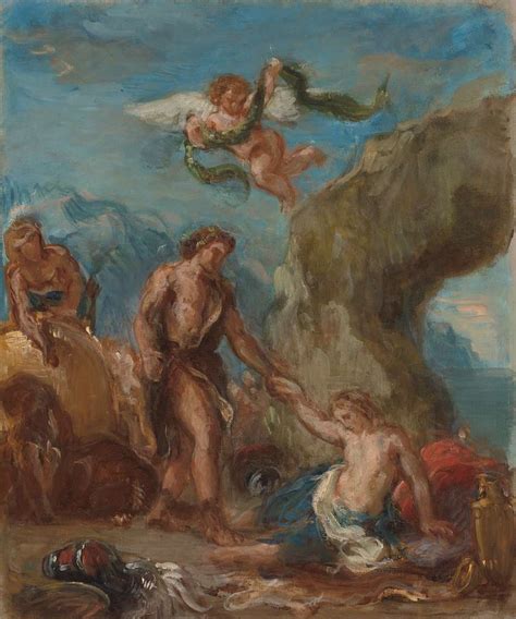 Ferdinand Victor Eug Ne Delacroix Bacchus And Ariadne Sketch For