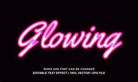 Premium Vector Glowing Editable Text Effect Template Neon Light Text