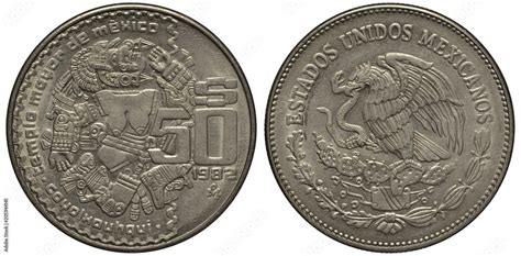 Mexico Mexican Coin 50 Fifty Peso 1982 Aztec Goddess Of Moon