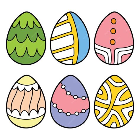 Premium Vector Illustration Set Of Doodle Easter Eggs Design For