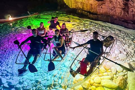 Pula Pula visite d une grotte en kayak transparente illuminée au