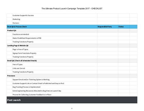 2018 Product Launch Checklist Template [Excel]