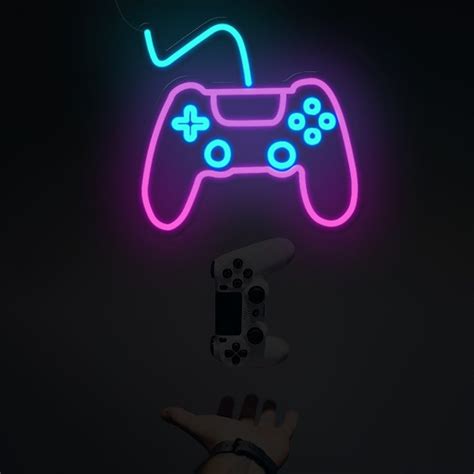 Manette De Jeux Videos Néon LED Pour Une Déco Gamer Manette de