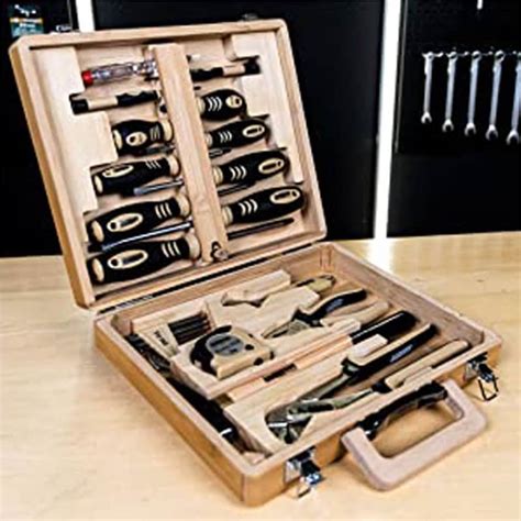 Brüder Mannesmann 24 Piece Tool Set Bamboo Case