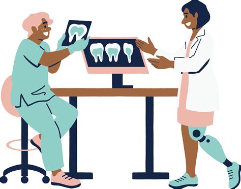 Vector illustration of an orthopedic surgeon examining a patient's x