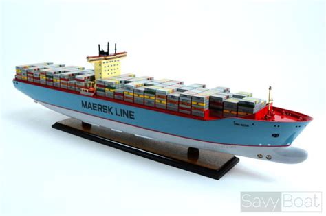 Emma Maersk Container Ship 40" - Handcrafted Wooden Model Boat