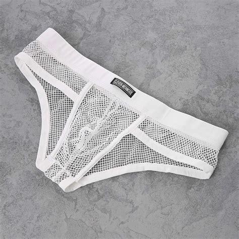 CLEVER MENMODE Men Mesh Underwear Sexy Briefs Transparent Summer Breathable Lingerie Panties
