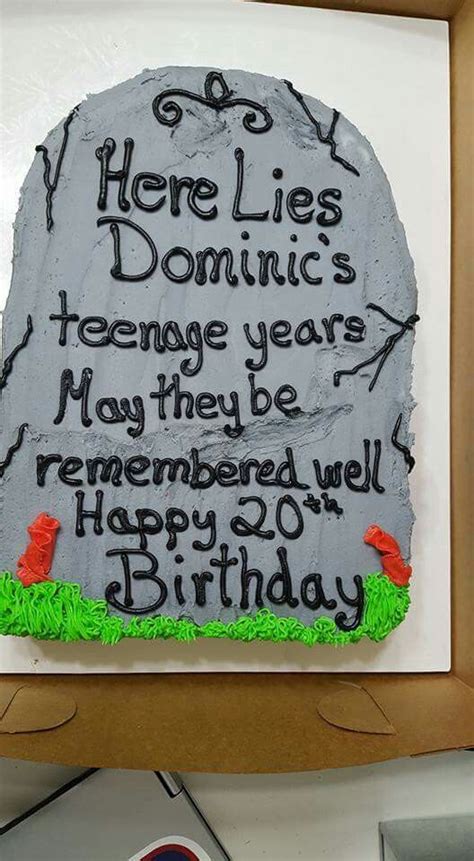 Tombstone Cake Happy 20th Birthday 20th Birthday Cake