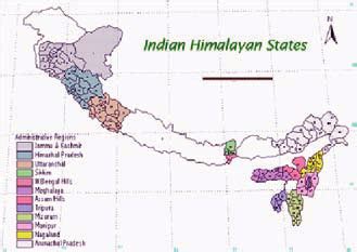 Indian Himalayan Region States Provinces Are Shown Including