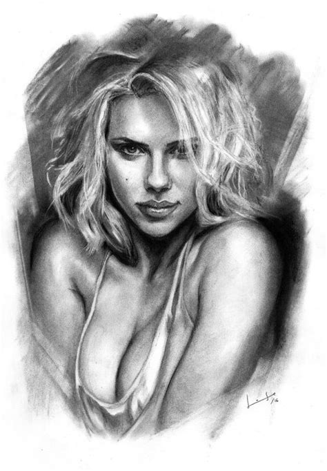 Scarlett Johansson Mujer Dibujo A Lapiz Retratos Dibujos Realistas