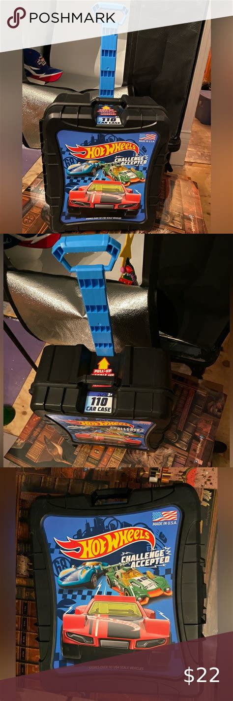 110 Car Hot Wheels Rolling Black Carry Case Storage