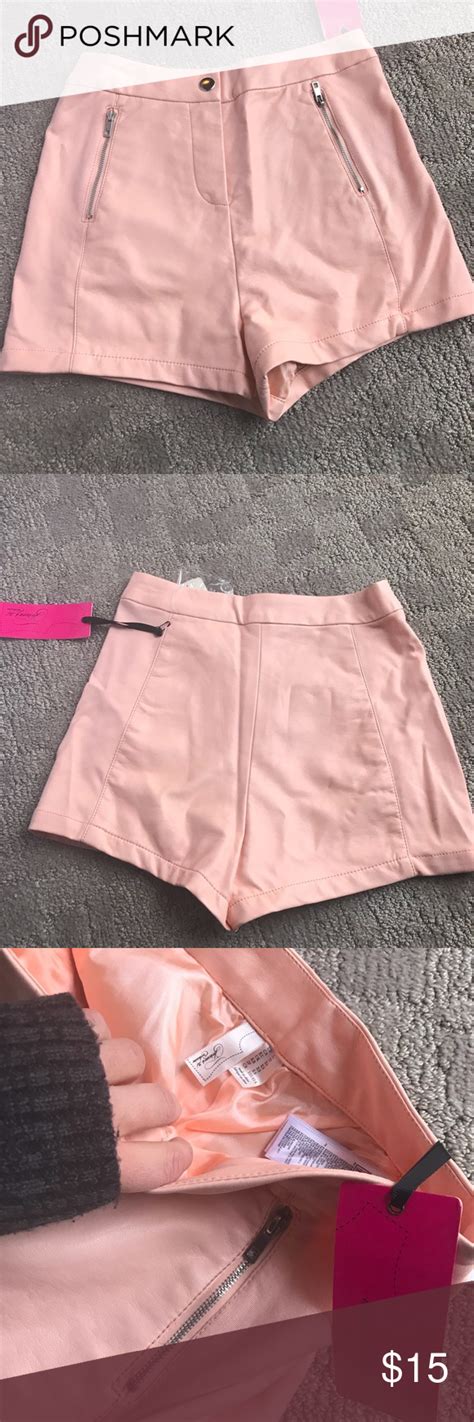 High Waist Pink Leather Shorts Leather Shorts Pink Leather High Waisted