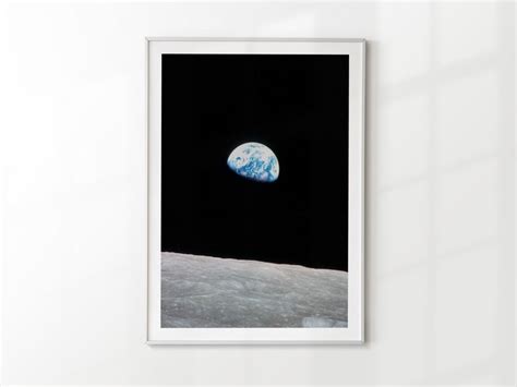 Nasa Wall Art Print Set Of 2 Earthrise Apollo Astronaut Space Walk Deep